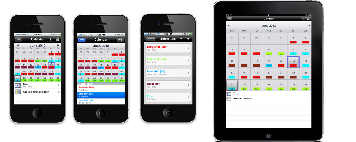 Your Shifts - Your Roster Calendar for iPhone,iPad