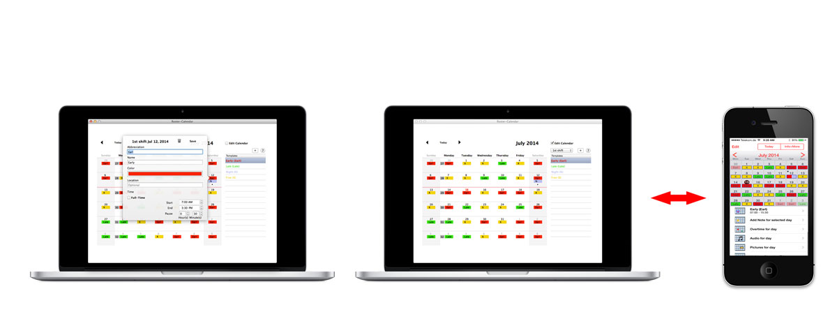 Your Shifts - Your Roster Calendar for Mac OS X